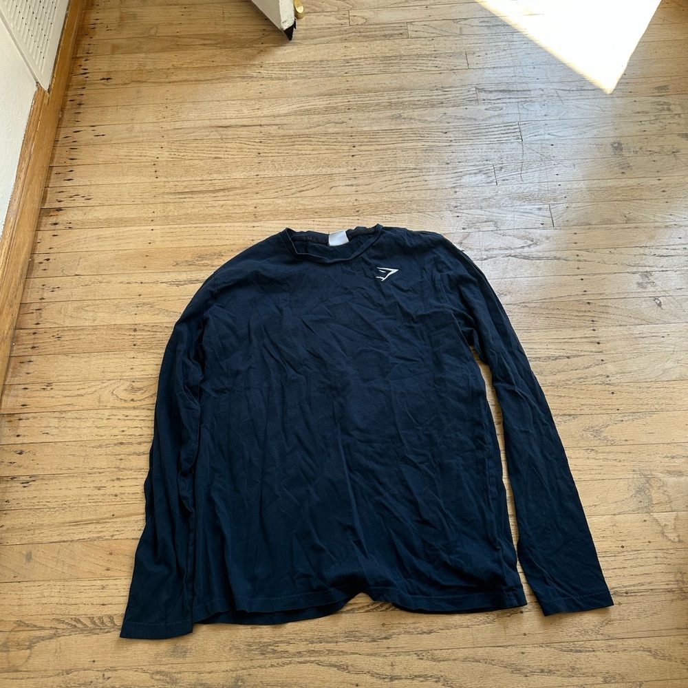 GYMSHARK- Navy Blue Long Sleeve Tee